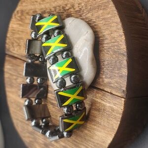 B2939  Jamaican‎ pure Hematite bracelet